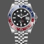 Replique Homme - Rolex GMT-Master II en acier inoxydable 40MM avec cadran noir et lunette rouge Noir