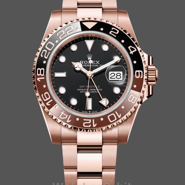 Replique Hommes Rolex GMT-Master II 40mm Hommes-126715CHNR-Cadran noir-Boîtier argenté noir