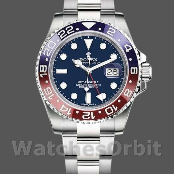 Replique Rolex GMT-Master II 40mm Hommes-126719BLRO-Or blanc-Cadran bleu unisexe