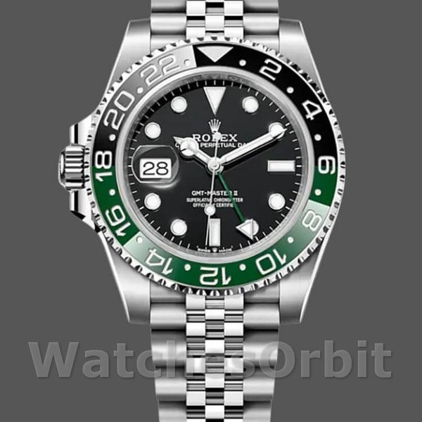 Replique Hommes Rolex GMT-Master II-126720VTNR, 40mm, acier inoxydable, cadran noir, Noir Hommes