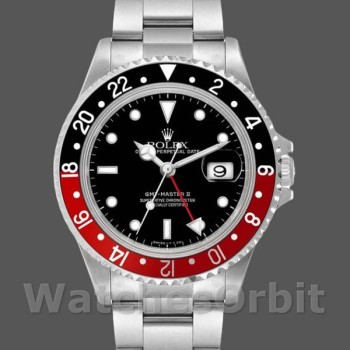 Replique Hommes Rolex GMT-Master II-16710, 40mm, cadran noir, lunette Black Red Coke, Noir Hommes
