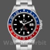 Replique Hommes Rolex GMT-Master II-16710, 40mm, cadran noir, lunette bleue rouge Pepsi, Noir Hommes