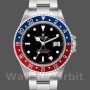 Replique Hommes Rolex GMT-Master II-16710, 40mm, cadran noir, lunette bleue rouge Pepsi, Noir Hommes