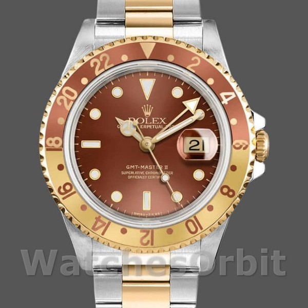 Replique Hommes - Rolex GMT-Master II-16713, 40mm, or blanc, cadran chocolat, Hommes - Chocolat