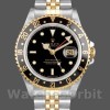 Replique Hommes Rolex GMT-Master II 40mm Hommes-16713LN-Oystersteel & Yellow Gold-Black Dial Black