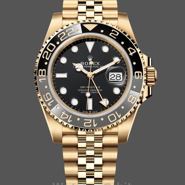 Replique Hommes Rolex GMT-Master II 40mm Hommes-126718GRNR 0001-Bracelet d'huître-Cadran noir Noir