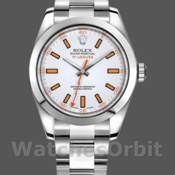 Replique Hommes Rolex Milgauss 40mm Hommes-116400-Automatic-White Dial White White