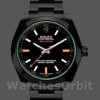 Replique Hommes Rolex Milgauss 40mm Hommes-116400GV-Green Crystal-Stainless Steel/PVD-Black Dial Black