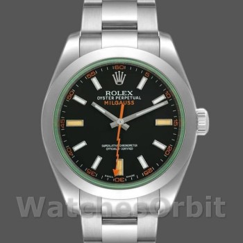 Replique Hommes Rolex Milgauss 40mm Hommes-116400GV-Stainless Steel-Black Dial Black