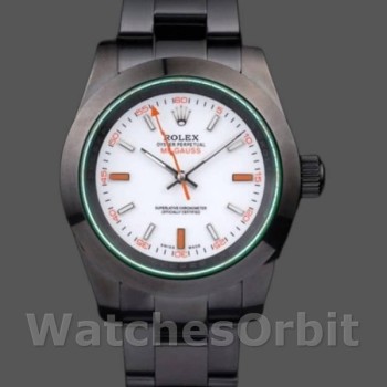 Replique Hommes Rolex Milgauss 40mm Hommes-PR116610-Stainless Steel-White Dial Black