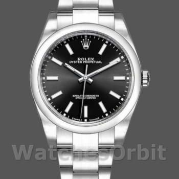 Replique Hommes Rolex Oyster Perpetual 39mm Hommes-114300-Cadran noir Noir