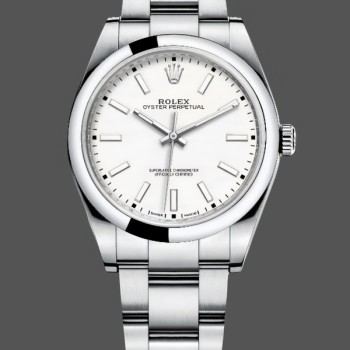 Replique Hommes Rolex Oyster Perpetual 39mm Hommes-114300-White Dial White