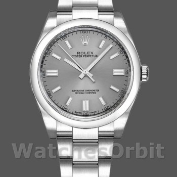 Replique Rolex Oyster Perpetual 36mm Unisex-116000-Rhodium Cadran Gris Gris