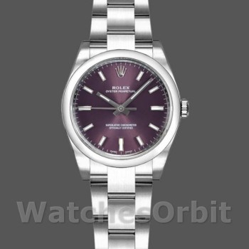 Replique Rolex Oyster Perpetual 26mm Femme-176200-Cadran rouge raisin Rouge raisin