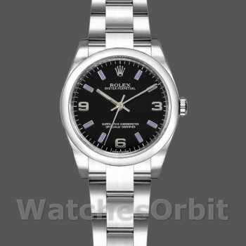 Replique Rolex Oyster Perpetual 26mm pour femme-176200-acier inoxydable-cadran indexé bleu pour femme