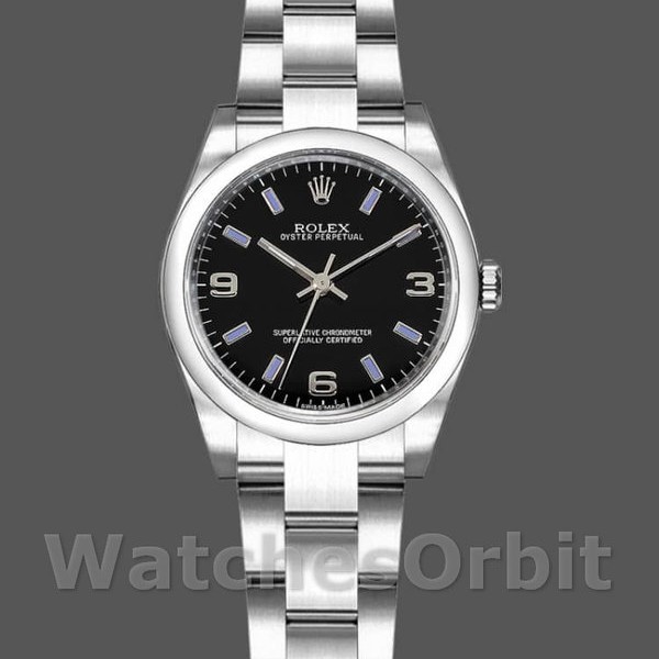 Replique Rolex Oyster Perpetual 26mm pour femme-176200-acier inoxydable-cadran indexé bleu pour femme