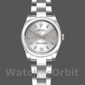 Replique Rolex Oyster Perpetual 26mm Femme-176200-acier inoxydable-cadran argenté Argenté