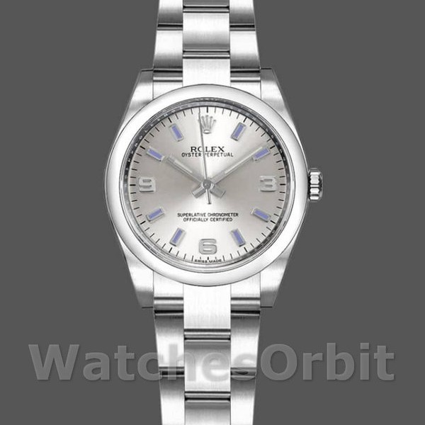 Replique Rolex Oyster Perpetual 26mm Femme-176200-acier inoxydable-cadran argenté Argenté