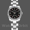 Replique Rolex Oyster Perpetual 26mm Femmes-176234-Cadran noir-Nivelle cannelée Noir