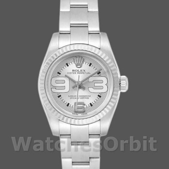 Replique Rolex Oyster Perpetual 26mm Femme-176234-Silver Maxi Arabic Dial Argenté