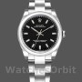 Replique Rolex Oyster Perpetual 31mm Femme-177200-Noir Cadran Index-Cerclage bombé Noir
