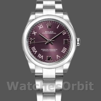 Replique Rolex Oyster Perpetual 31mm Femmes-177200-Cadran rouge raisin Rouge raisin