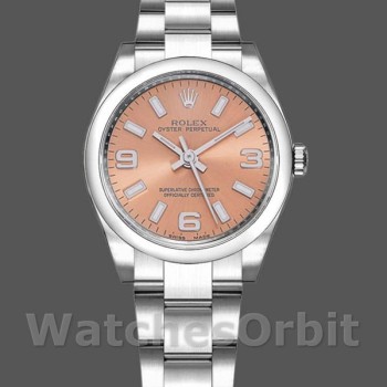 Replique Rolex Oyster Perpetual 31mm Femme-177200-Cadran rose-Colonne bombée rose