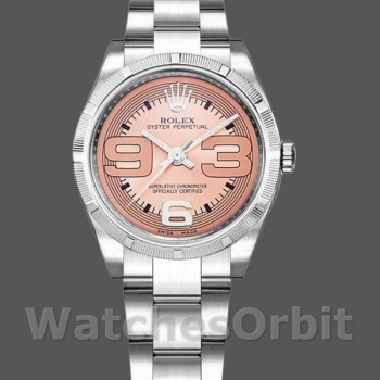 Replique Rolex Oyster Perpetual 31mm Femme-177210-Pink Maxi Arabic Dial Rose