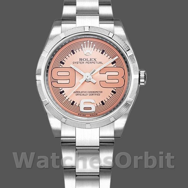 Replique Rolex Oyster Perpetual 31mm Femme-177210-Pink Maxi Arabic Dial Rose