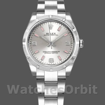 Replique Rolex Oyster Perpetual 31mm Women's-177210-Silver Dial-Pink Hour Markers Silver pour femme