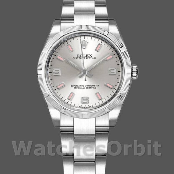Replique Rolex Oyster Perpetual 31mm Women's-177210-Silver Dial-Pink Hour Markers Silver pour femme