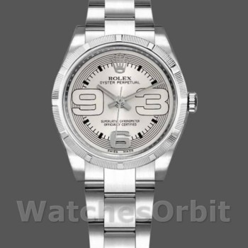 Replique Rolex Oyster Perpetual 31mm Femme-177210-Silver Maxi Arabic Dial Argenté
