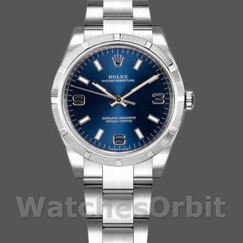 Replique Rolex Oyster Perpetual 31mm Femmes-177210-Cadran bleu-Acier inoxydable Bleu