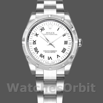 Replique Rolex Oyster Perpetual 31mm Femme-177210-acier inoxydable-cadran romain blanc Blanc