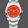 Replique Rolex Oyster Perpetual-126000 0007 unisexe, Oystersteel, cadran rouge corail, bracelet Oyster rouge
