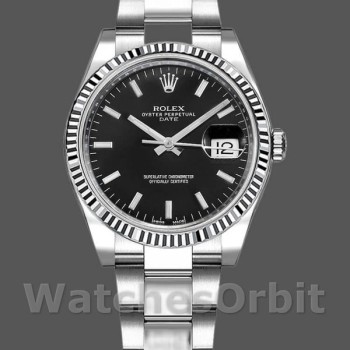 Replique Rolex Oyster Perpetual 34mm Unisex-115234-Cadran noir Noir