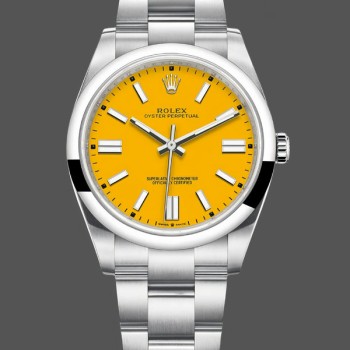 Replique Hommes - Rolex Oyster Perpetual-124300, Oystersteel, cadran jaune Cadran jaune