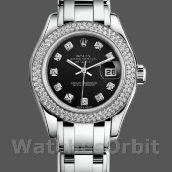 Replique Rolex Pearlmaster 29mm Femmes-80339-Diamond Bezel Luxe