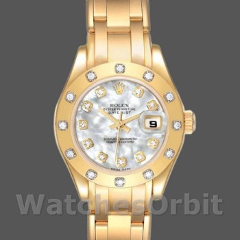Replique Rolex Pearlmaster 29mm Femme-80318-MOP Cadran Diamant Luxe