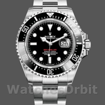 Replique Hommes Rolex Sea-Dweller 43mm Hommes-126600-Acier inoxydable-Cadran noir Noir