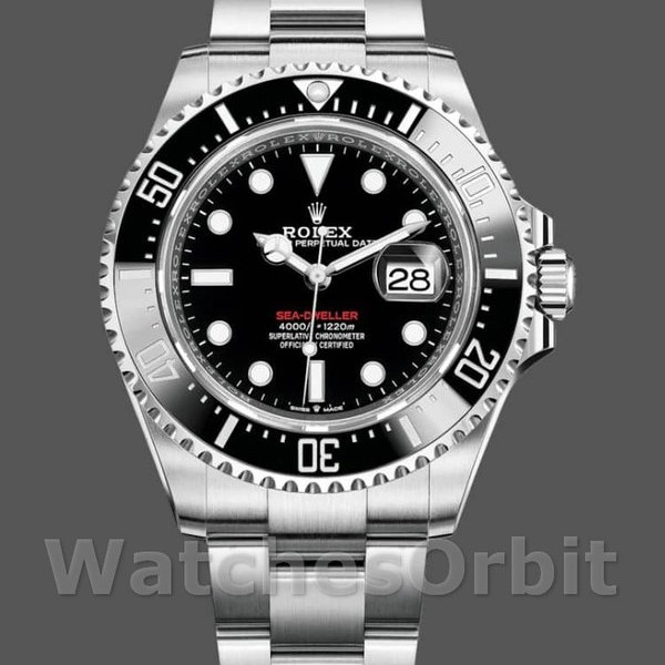 Replique Hommes Rolex Sea-Dweller 43mm Hommes-126600-Acier inoxydable-Cadran noir Noir