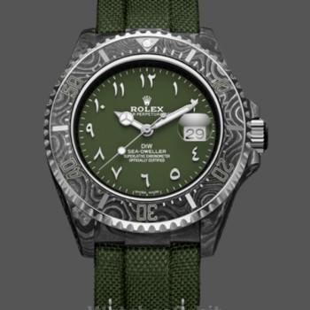 Replique Hommes Rolex Sea-Dweller DIW Carbon HUNTER 43MM Chiffres arabes Cadran vert