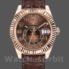 Replique Hommes Rolex Sky-Dweller 42mm Hommes-326135-Chocolate Arabic Sunray Brown Dial Chocolate