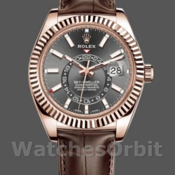 Replique Hommes Rolex Sky-Dweller 42mm Hommes-326135-Dark Rhodium Dial Dark Rhodium