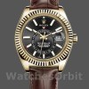 Replique Hommes Rolex Sky-Dweller 42mm Hommes-326138-Cadran noir-Or jaune Noir<br />
