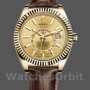 Replique Hommes Rolex Sky-Dweller 42mm Hommes-326138-Champagne Dial-Yellow Gold Champagne<br />