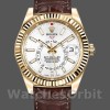 Replique Hommes Rolex Sky-Dweller 42mm Hommes-326138-White Dial-Yellow Gold White
