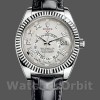 Replique Hommes Rolex Sky-Dweller 42mm Hommes-326139-Ivory Roman Dial-Leather Strap Ivory<br />