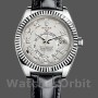 Replique Hommes Rolex Sky-Dweller 42mm Hommes-326139-Ivory Roman Dial-Leather Strap Ivory<br />