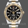 Replique Hommes Rolex Sky-Dweller 42mm Hommes-326933-Cadran noir-Acier inoxydable Luxe
